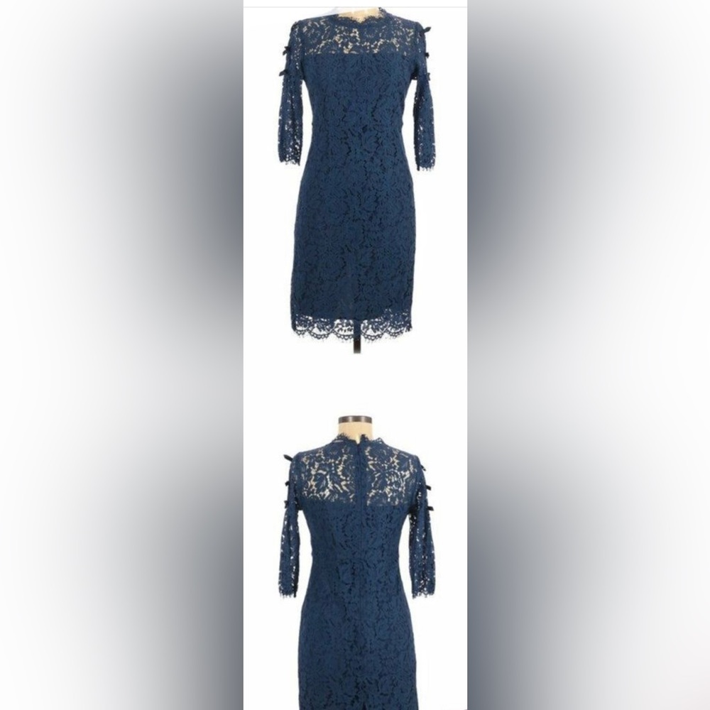 NWT Misslook Blue Lace Overlay Sheath Dress sz6 - Picture 5 of 5